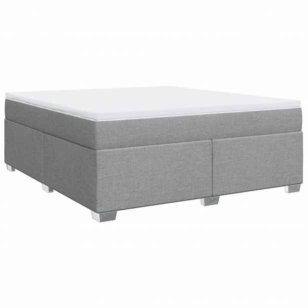 vidaXL Box spring postel s matrací světle šedá 180 x 200 cm textil