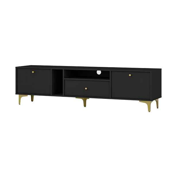 MASSENO TV STOLEK TORINO, 180x40,8x48,5 cm s 1 zásuvkou a 2 dvířky, grafitový