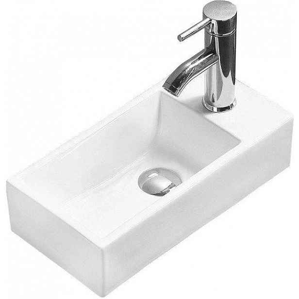 MEXEN - Inez umyvadlo na desku vlevo 45x25, bílá 21434500L
