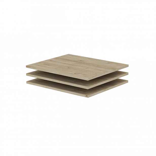 Set 3x polička do šatní skříně 122 cm RANDLER - ořech hickory