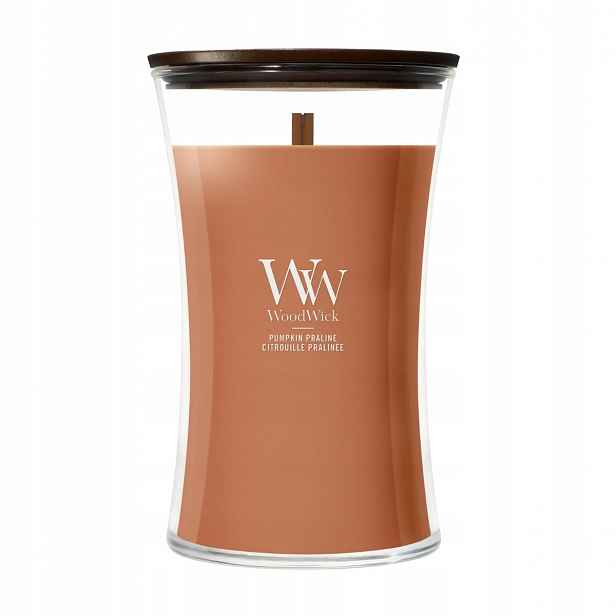 WoodWick Pumpkin Praline svíčka velká 610 g dřevěný knot do 176 h