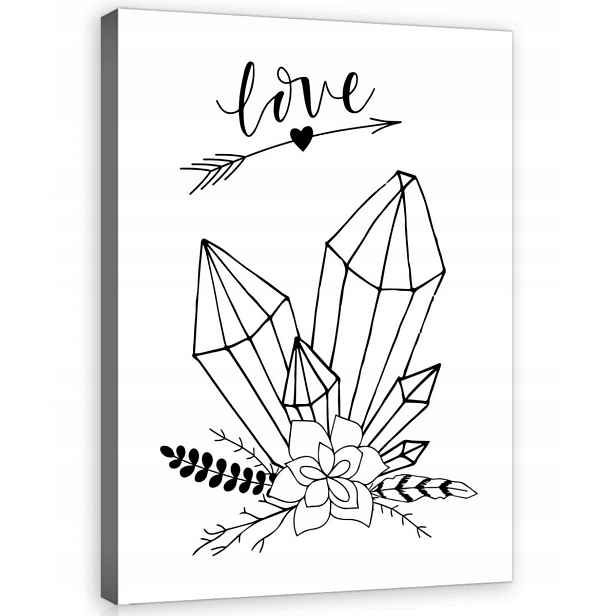 Obraz Na Plátně Canvas 50x70 Láska Křišťál Diamant Kresba Grafika