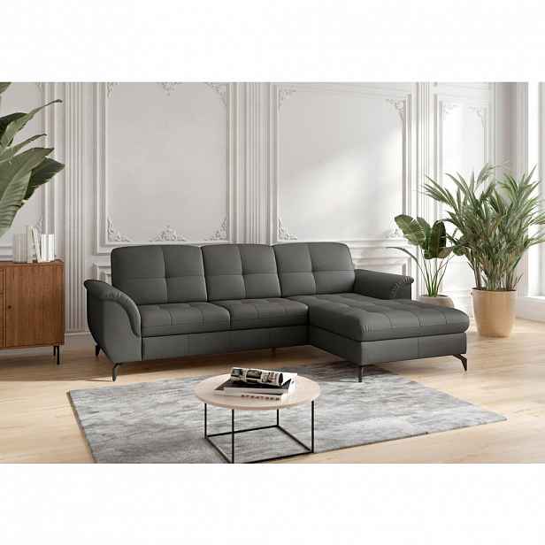 Sit & More ROHOVÁ SEDAČKA, textil, kůže, antracitová