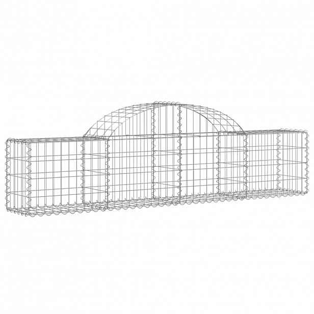 vidaXL Klenutý gabionový koš 200 x 30 x 40/60 cm pozinkované železo