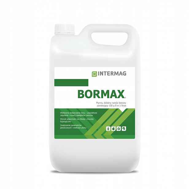 Tekuté listové hnojivo Bormax 5 l Intermag 150 g ovocných keřů zelí