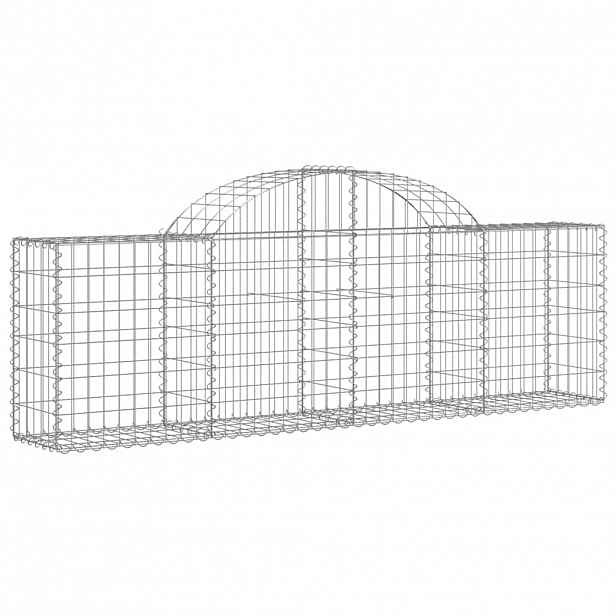 vidaXL Klenutý gabionový koš 200 x 30 x 60/80 cm pozinkované železo