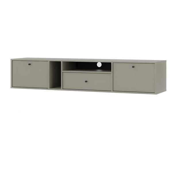 MASSENO TV STOLEK TORINO, 180x40,8x35 cm s 1 zásuvkou a 2 dvířky, světle zelený
