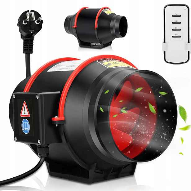 Mocna 2-pólový odtahový kanálový ventilátor 540 m3h 80 W 150 mm Pilot
