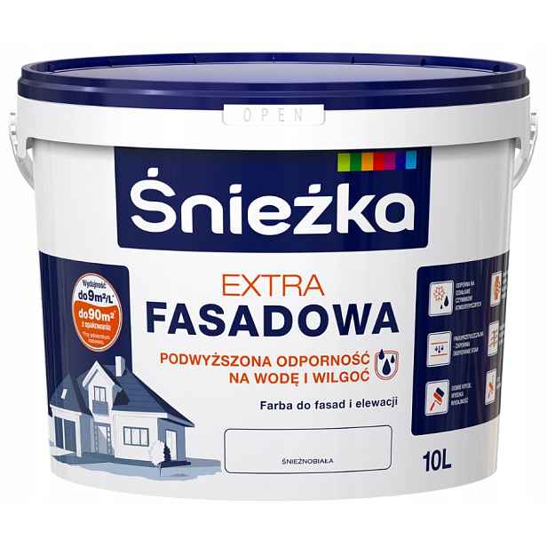 sněhově bílá Barva na fasády a fasády 10L Matt Extra fasádní
