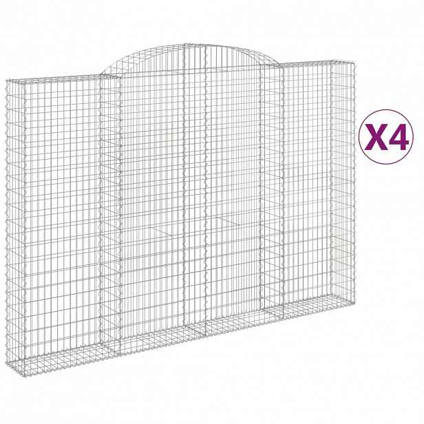 vidaXL Klenuté gabionové koše 4 ks 300x30x200/220cm pozinkované železo