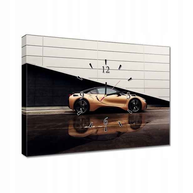Nástěnné hodiny 60x40 Zlaté Bmw Auto