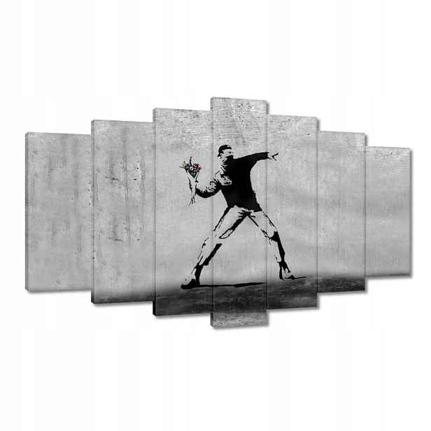 Obrazy 140x80 Banksy Vrhač květin