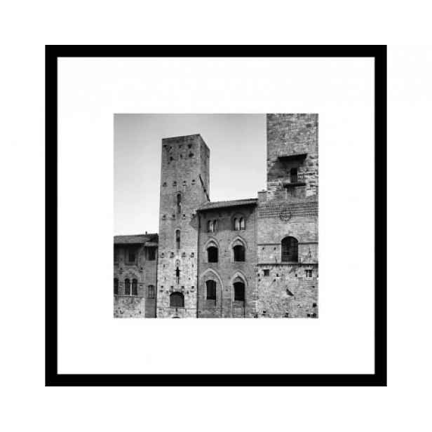 Rámovaný obraz Piazza del Duomo 50x50 cm, černobílý