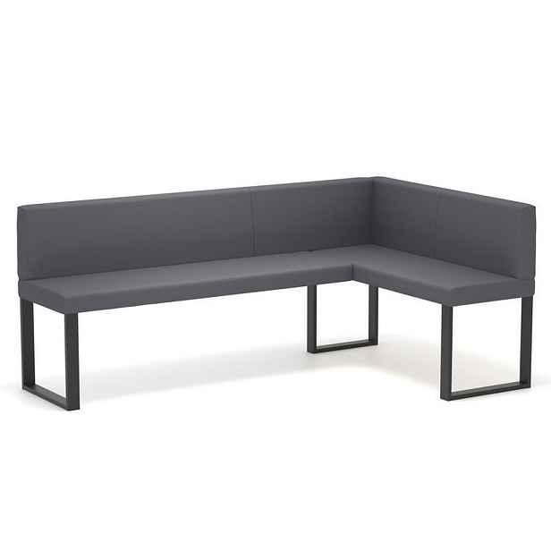 Idohome ROHOVÁ LAVICE SANA U pravá ekokůže hladká, 128/168 cm, šedá