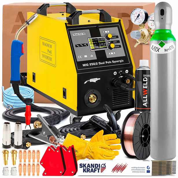 Poloautomatický Magnum Mig 250/2 Dual Puls Synergie 230V 400V 250A Tig Lift Mma