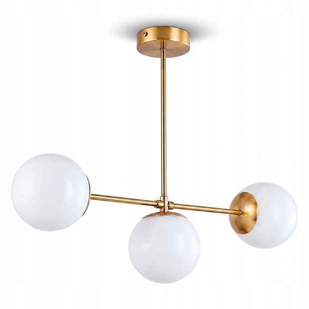 stropní svítidlo Led Lustr do obývacího pokoje Závěsná zlatá E27 Stropní Svítidlo Kule Bílá