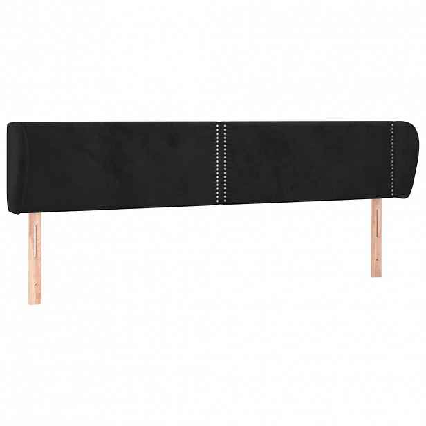 vidaXL Čelo postele typu ušák černé 183x23x78/88 cm samet