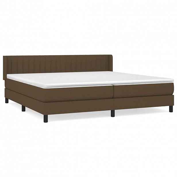 vidaXL Box spring postel s matrací tmavě hnědá 200x200 cm textil
