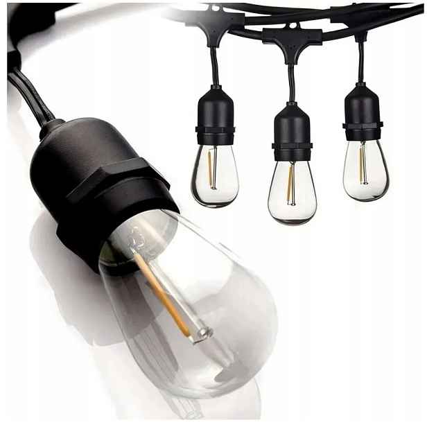 Led Zahradní Girlanda Řetěz 10M 10X E27 Led x2