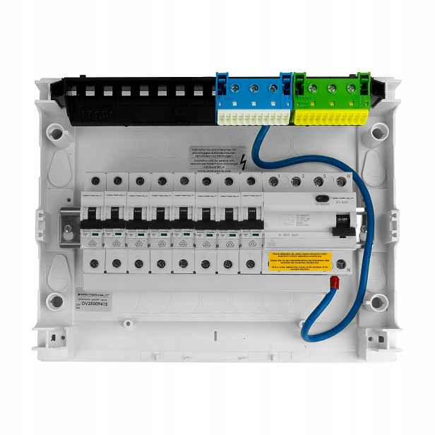 Modulární nástěnný rozvaděč 1x12 chráněný 8xMCB 1xRCCB Vde