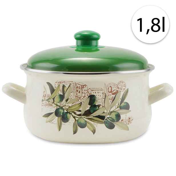 Perfect Home 14826 Smaltovaný hrnec 16cm, 1,8l + poklice bílý