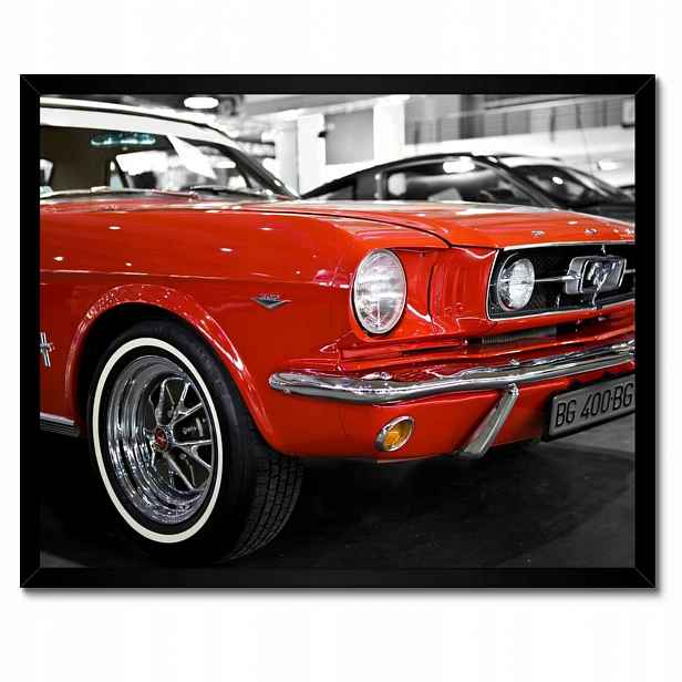 Plakáty v rámu 50x40 Červený Mustang
