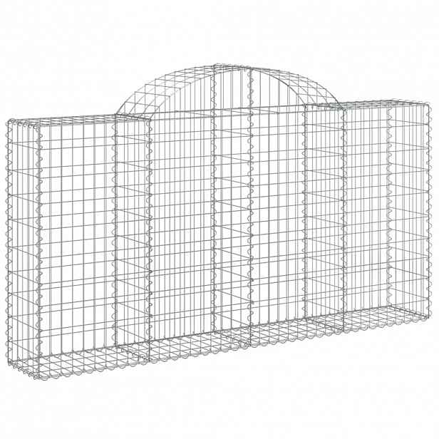 vidaXL Klenutý gabionový koš 200 x 30 x 100/120 cm pozinkované železo