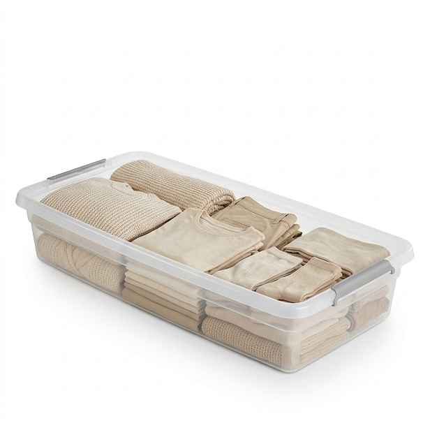 ALTOM Úložný box pod postel, na balící papíry, s víkem a kolečky - 78x39x16cm BASESTORE