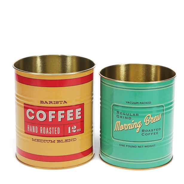 Dekorativní cínové úložné boxy v sadě 2 ks ø 11x13 cm Vintage Coffee – Rex London