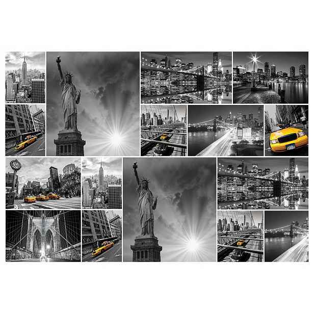 Fototapeta New York Socha svobody most šedá vinylová 208x146 lepidlo