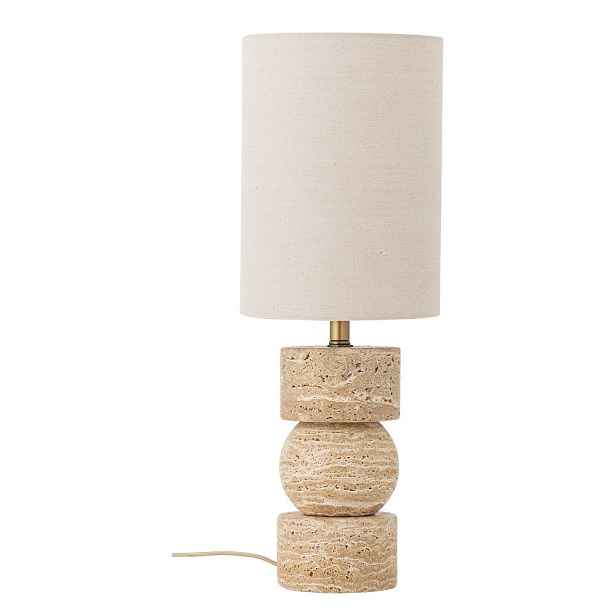 Kamenná stolní lampa v přírodní barvě s textilním stínidlem (výška 53 cm) Marci – Bloomingville