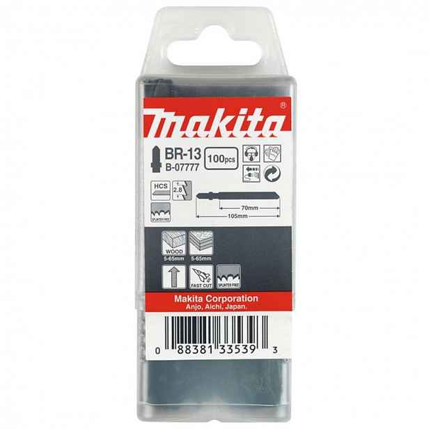 Makita - Sada pilových plátků na dřevo 9 TPI, délka 105 mm, 100 ks B-07777