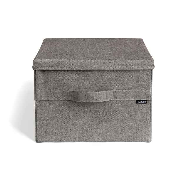 Šedý látkový úložný box s víkem 36x46x25 cm Soft Storage Large – Bigso
