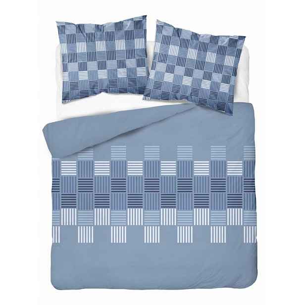Povlečení 160x200 modré s geometrickou pleteninou Flanela 2026