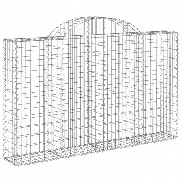 vidaXL Klenutý gabionový koš 200 x 30 x 120/140 cm pozinkované železo