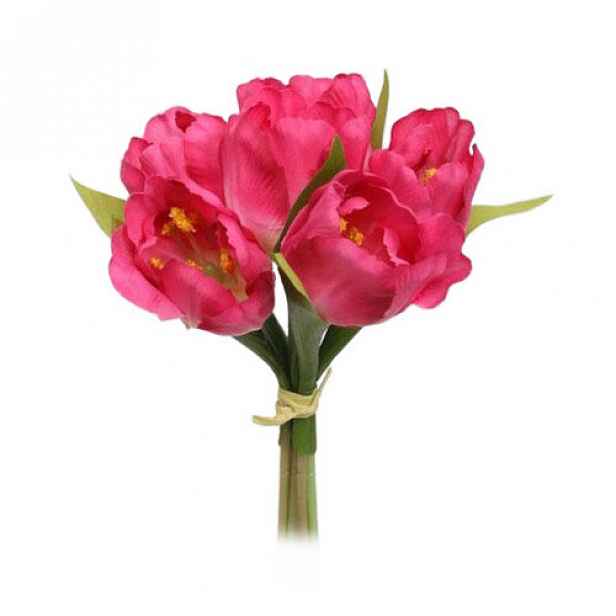 Umělá květina svazek Tulipán, růžová,
