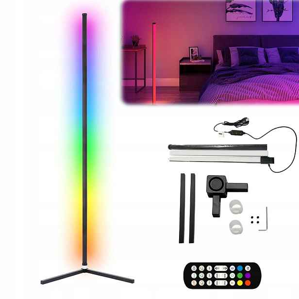 Led Podlahová Lampa Rgb 10W Stmívatelná Barevná Stojací Lampa