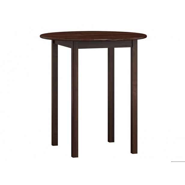 Stůl DASHEN 3, průměr 80 cm, masiv borovice, moření ořech