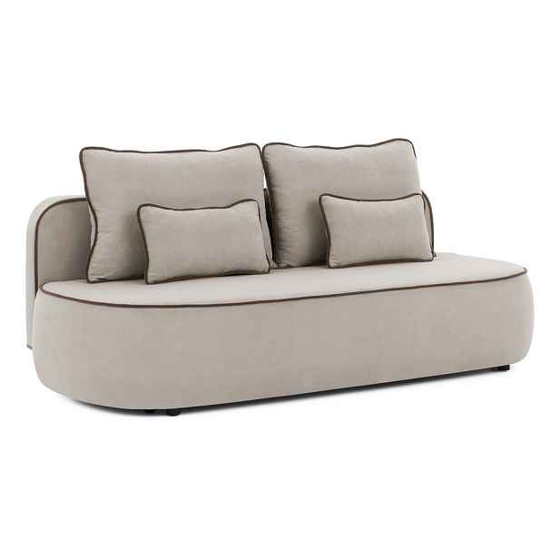 Hnědá/taupe sametová rozkládací/s úložným prostorem pohovka 210 cm Saga – Ropez