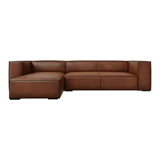 Koňakově hnědá kožená rohová pohovka (levý roh) Madame – Windsor & Co Sofas