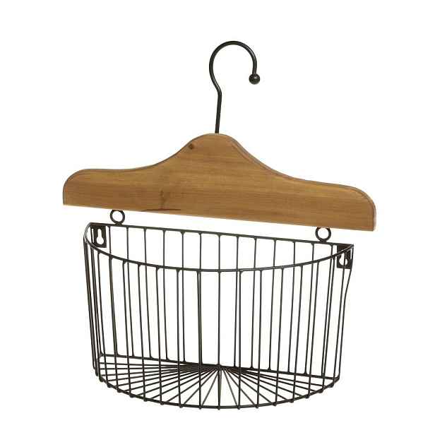 Závěsný nástěnný úložný koš s ramínkem - 34*13*35 cm Chic Antique