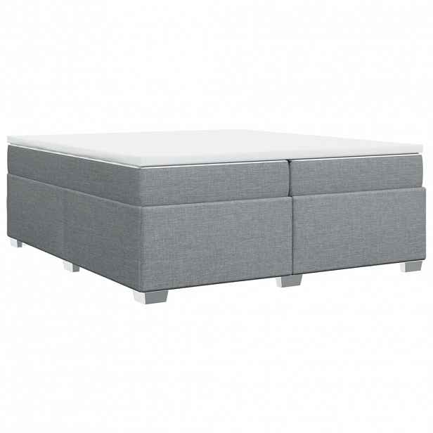 vidaXL Box spring postel s matrací světle šedá 200 x 200 cm textil