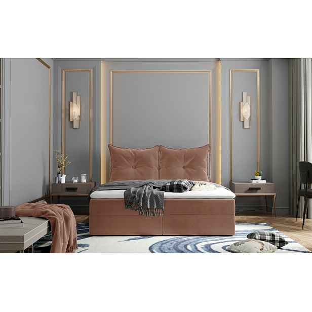 Boxspringová postel PINELOPI - 180x200, lososová