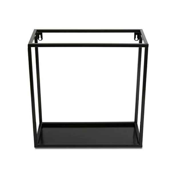 HowHomely Závěsná police KVADRO 35 cm černá