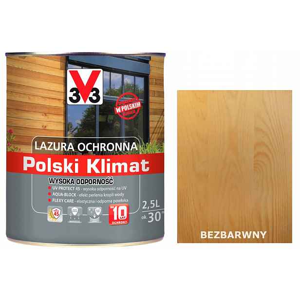 Lazura V33 Polský Klima 10 let Bezbarvý 2,5L