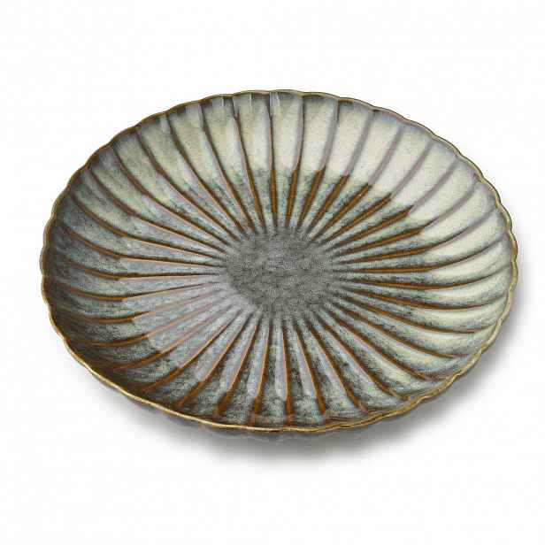Mondex JÍDELNÍ TALÍŘ, porcelán, zelenošedá