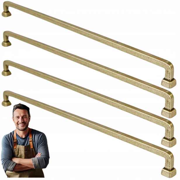 Nábytková Úchytka do skříňky Zásuvky Tulia 320 mm Staré zlato 4ks