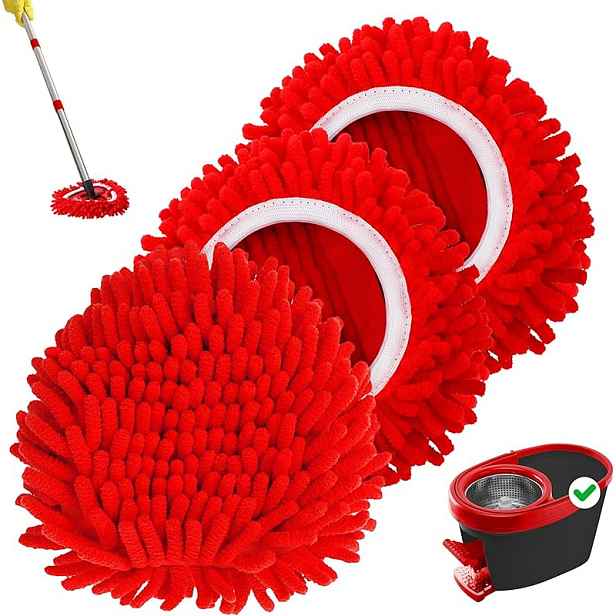 TEMU Baderke 1/3 ks Náhradní hlavice mopu z čalouněného materiálu, Náhradní hlavice pro prachový mop, Opakovaně použitelná otočná náhradní hlavice