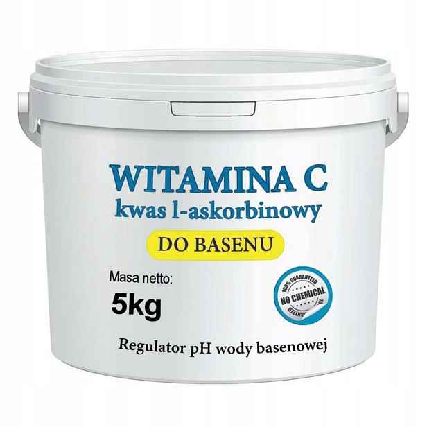Vitamín C 5 kg do bazénu s vodou Kyselina L-askorbová bez chemie, čistá voda