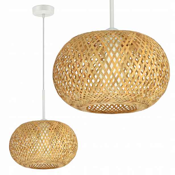 Závěsné Stropní Svítidlo Bambusové Pletené Boho Přírodní 581-EZ1 Led Bílá